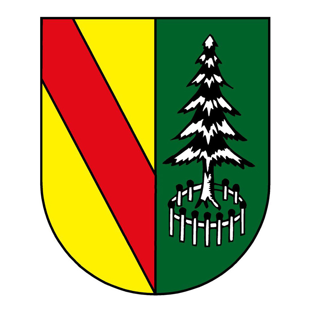 Gundelfinger Wappen mit badischen Farben und Tannenbaum