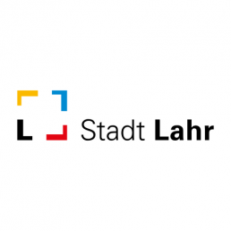 Logo der Stadt Lahr: vier bunte L-Buchstaben bilden ein Quadrat