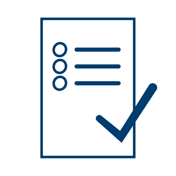 Icon Checkliste mit Haken